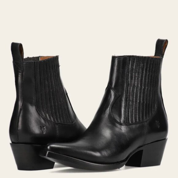 Frye Sacha Chelsea Bootie in Black Leather - Picture 1 of 6